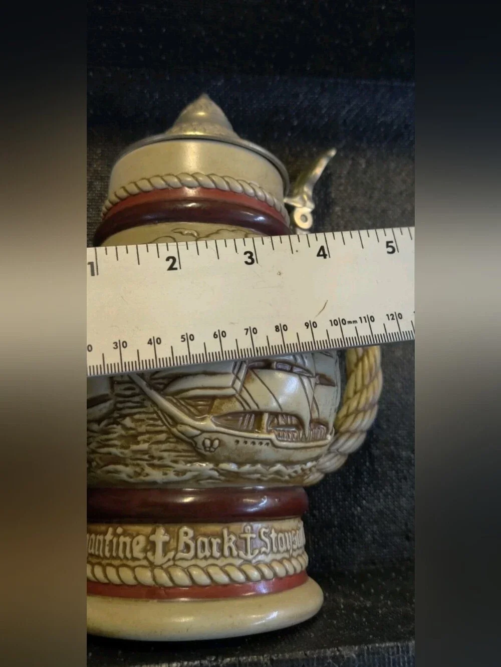 Vintage 1977 Handcrafted Avon Beer Stein Sailing Ships